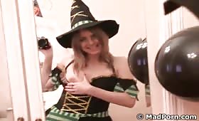 Webcam masturbation with Halloween costume